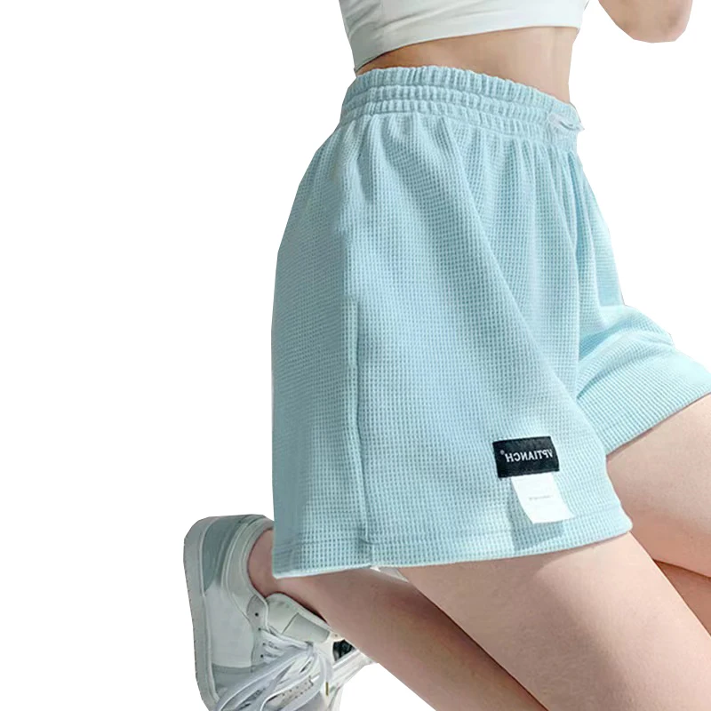 

Casual High Waisted Women's Sports Shorts Hot Pants Bottoms Homewear Solid Elastic Waist Pockets Shorts