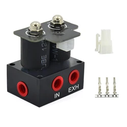 Universal 12V Double Solenoid Valve Set Air Ride Suspension Manifold Valve Pneumatic Shock Absorber Car Accessories