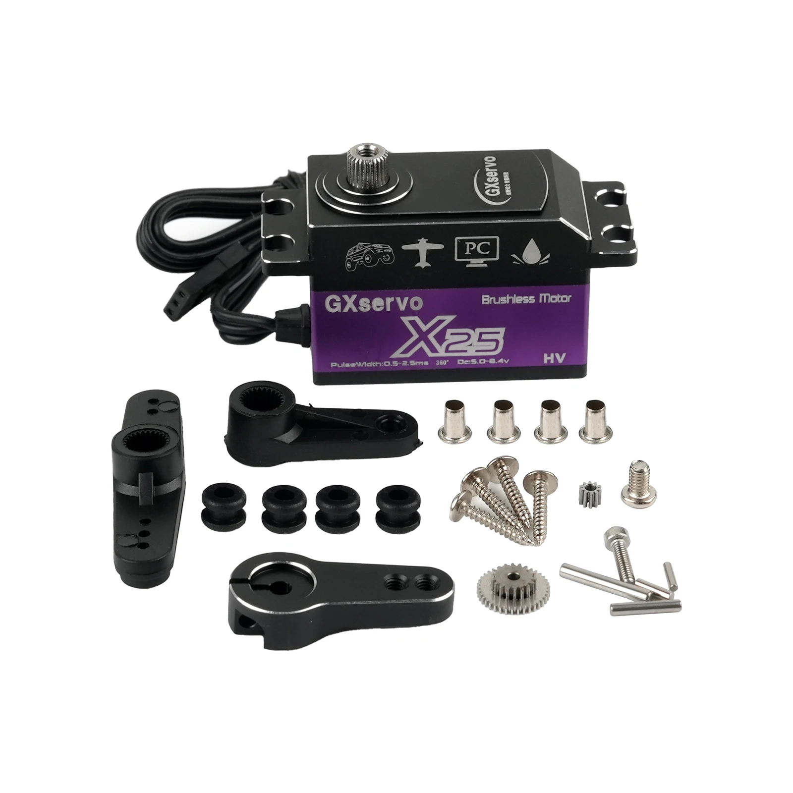 

GX 25KG High Torque Low Profile Full Metal Gear Waterproof Servo Brushless Digital Servo for Drift Car DIY Robot Aircraft Model