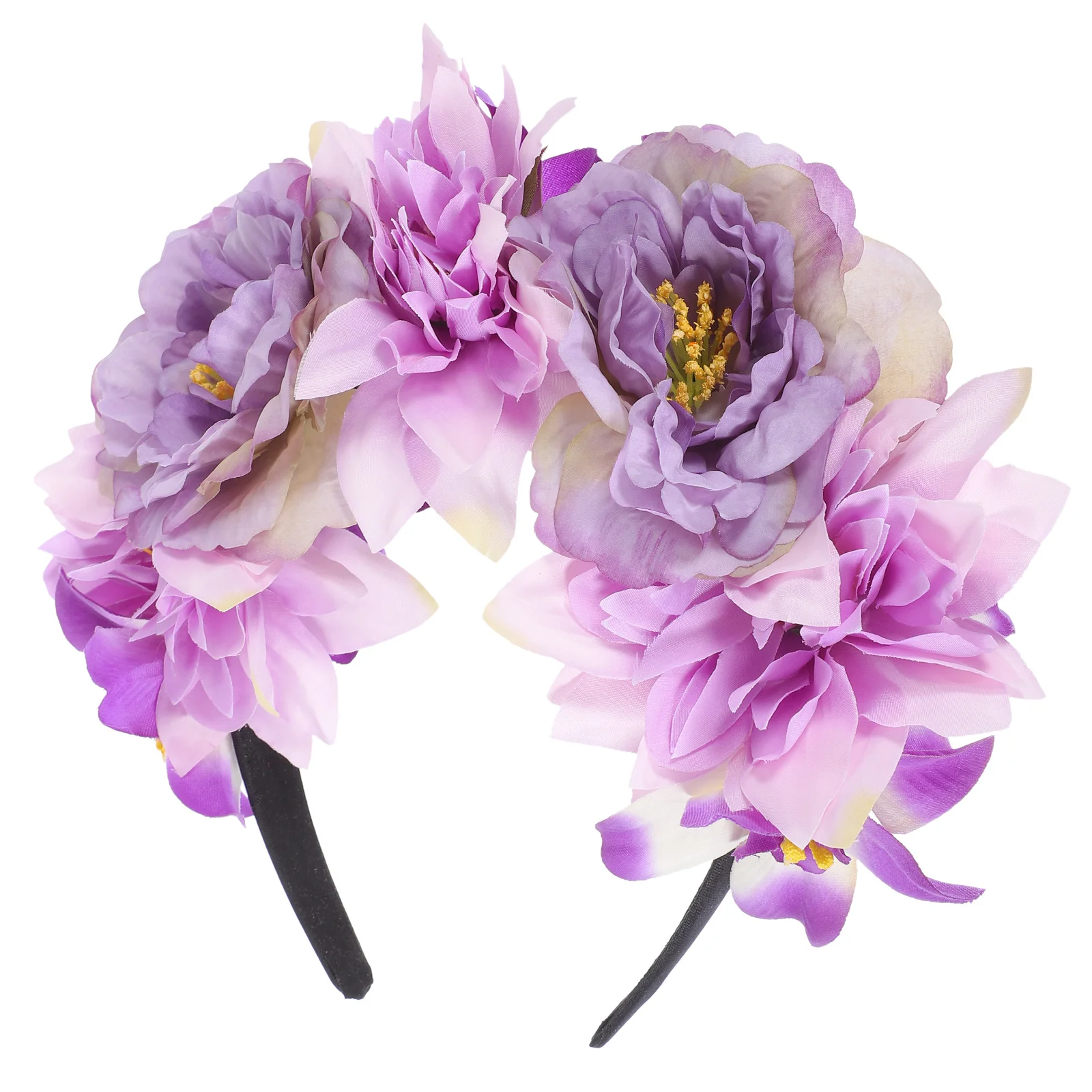 

Simulated Flower Headband Retro Peony Floral Headpiece Cosplay Prom Party Flower Hair Accessories Women Floral Headband