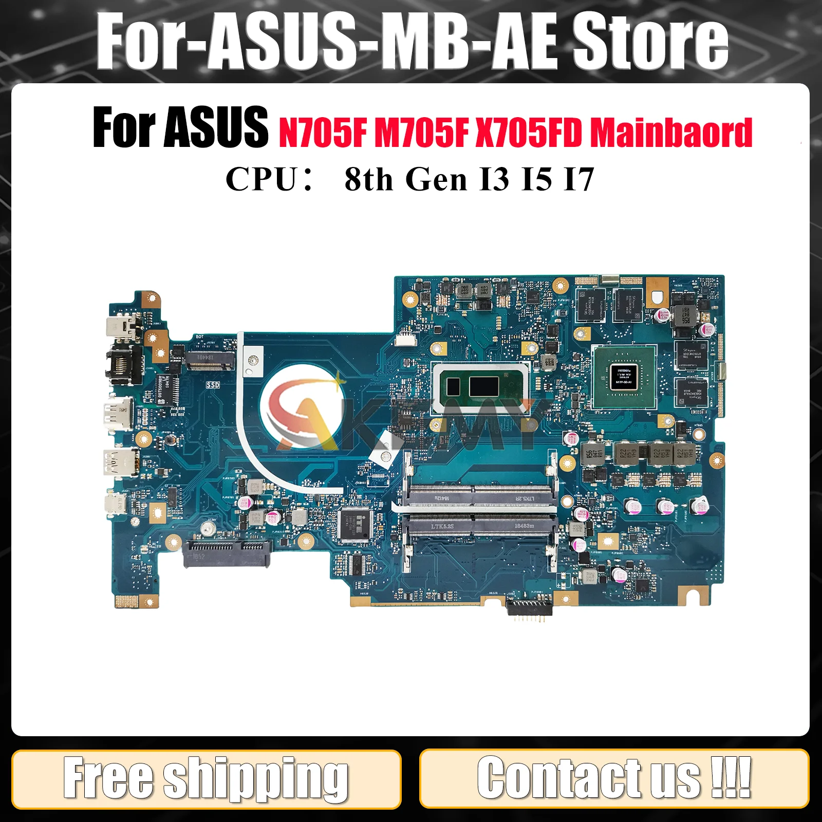 

X705FD Материнская плата для ноутбука ASUS VivoBook M705F N705F X705FN X705F Материнская плата для ноутбука с процессором I3 I5 I7 тест ОК быстрая доставка