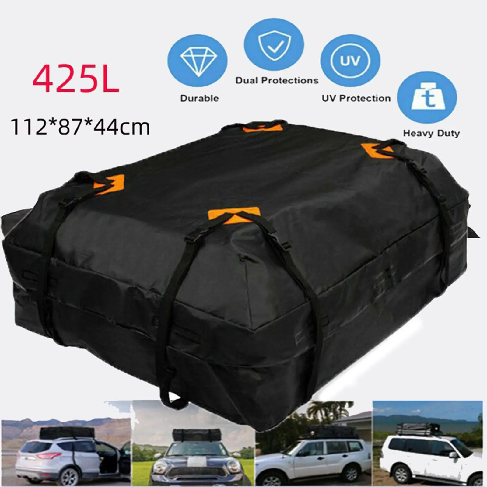 Waterproof 420D Cargo Luggage Carrier Bag for Car Van Soft Foldable