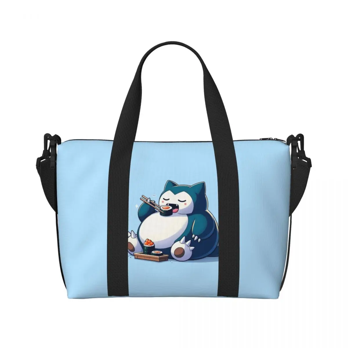 

Custom Large Snorlaxs Tote Bag Women Monster Cartoon Shopper Shoulder Gym Beach Travel Bag