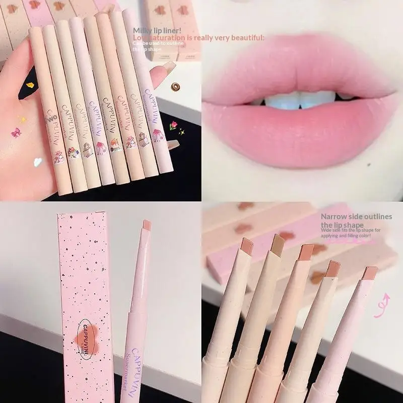 1Pc Naakt Licht Zoet Zacht Mat Lipliner Potlood Langdurig Bestand tegen vervaging en make-up verwijderen Vormen de lip