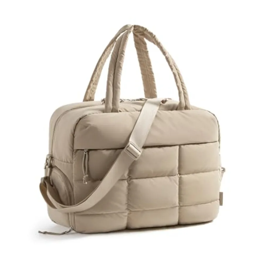 

Gym Bag for Women, Carry on Travel Duffel Bag, Water-resistant Weekender with Shoe Compartment for Gym Travel Work, Desert