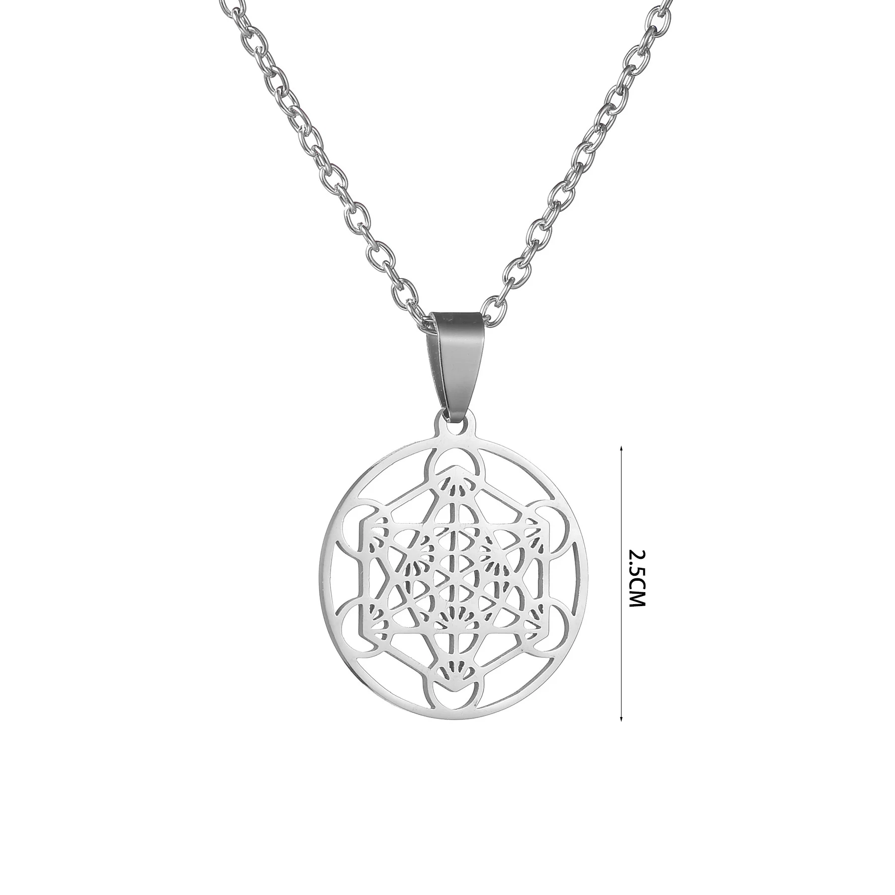 Angel Seal Archangel Metatron Metal Necklace Moon Pendant Yoga Bat Dragon Stainless Steel Pendant Jewelry image 6