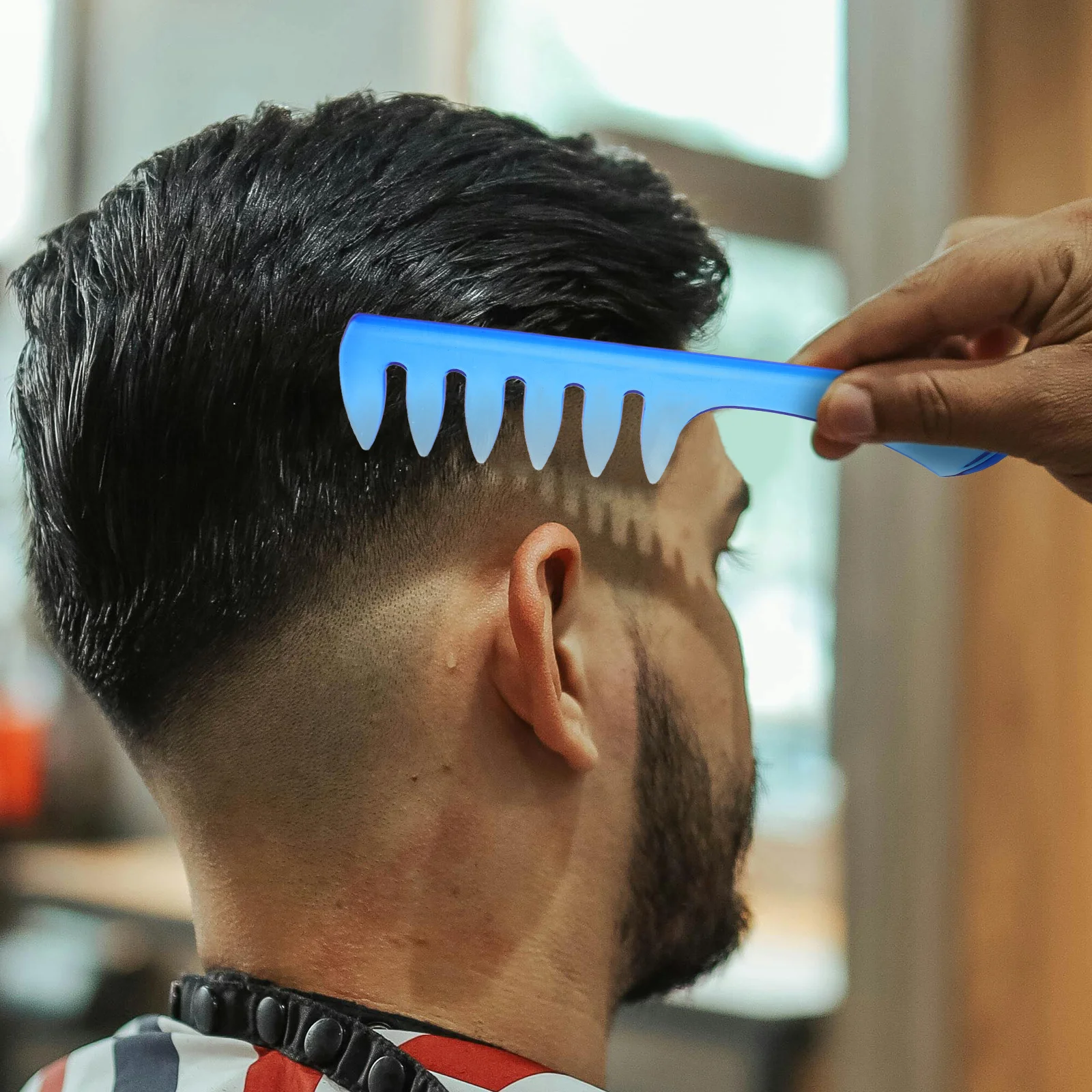 

Vintage Hair Comb Wide Tooth Smooth Rounded Teeth For All Hair Types Durable Styling Tool Salon Home Use Blue