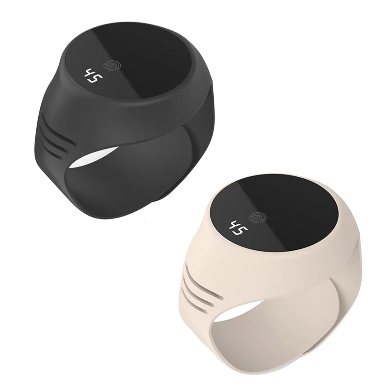 Aquecedores de Mãos Elétricos Pulseira de Aquecimento Bolso de Acampamento Pulseira Aquecedor de Mãos Display LCD Aquecimento Rápido -Bege