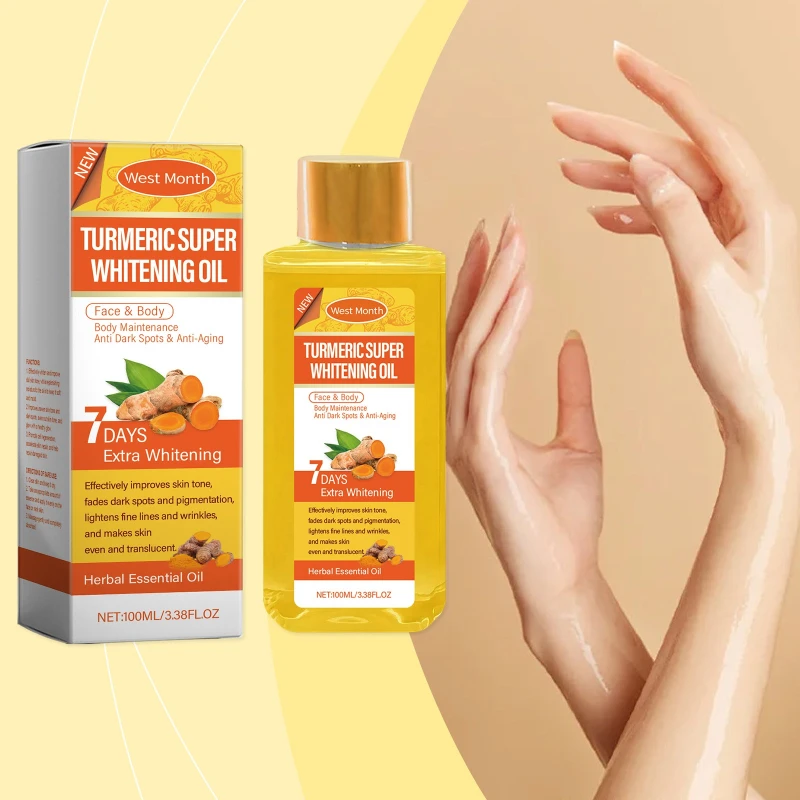 Turmeric Body Brightening Oil, Daily Gentle Moisturizing Body Skin Delicate Skin Emollient Oil