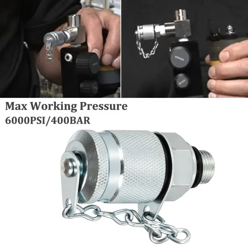4pcs 6000PSI/400BAR G1/8 Hydraulic Pressure Test Coupling Kit for Cat CASE John Deere Cummins Engine PD Series Coupler
