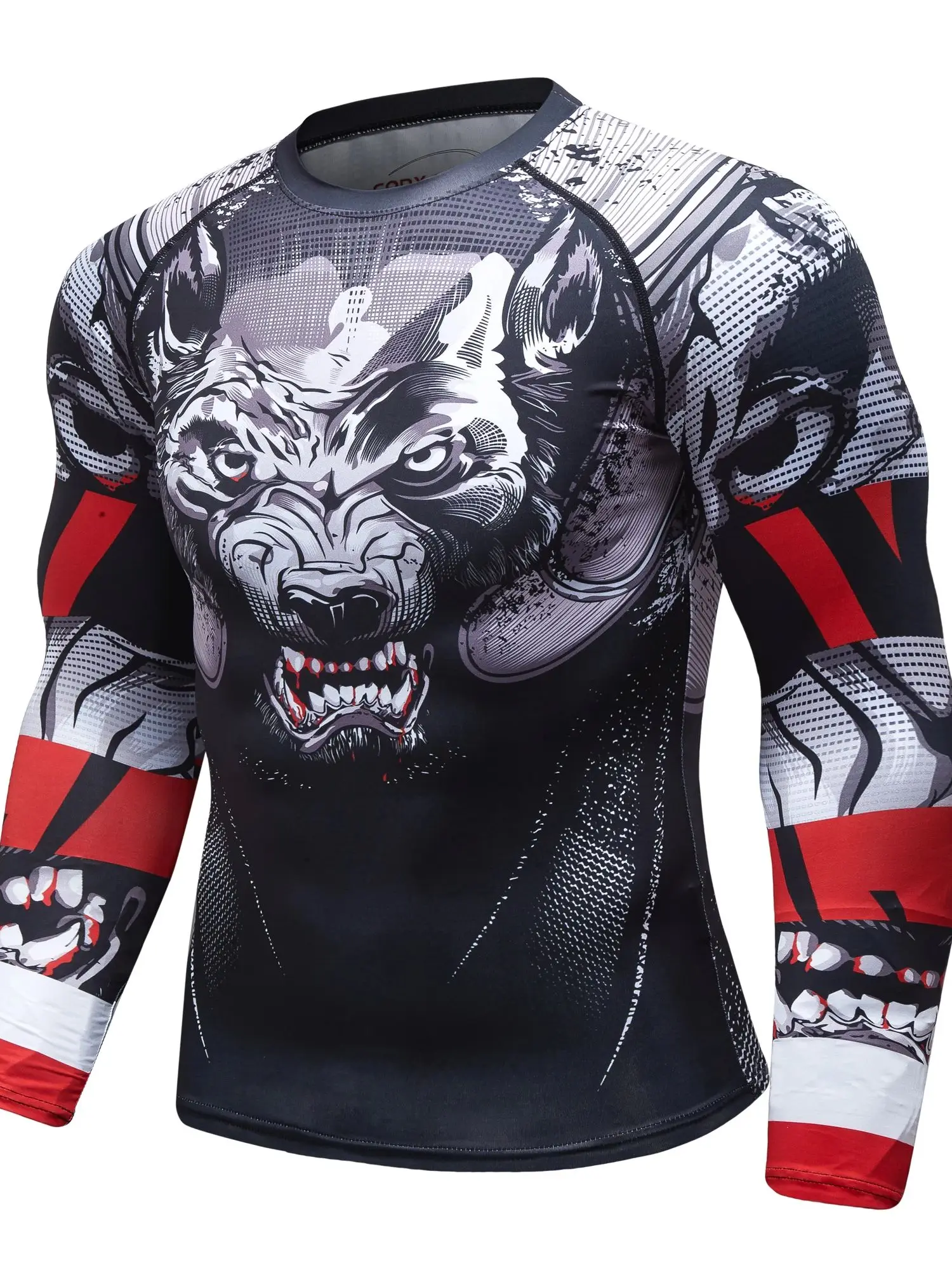 Cody Lundin Muay Thai MMA T-Shirt With Wolf Printing Gym Fitness BJJ Jiu Jitsu Rashguard Kickboxing Jerseys Martial Arts Clothes — zdjęcie 2