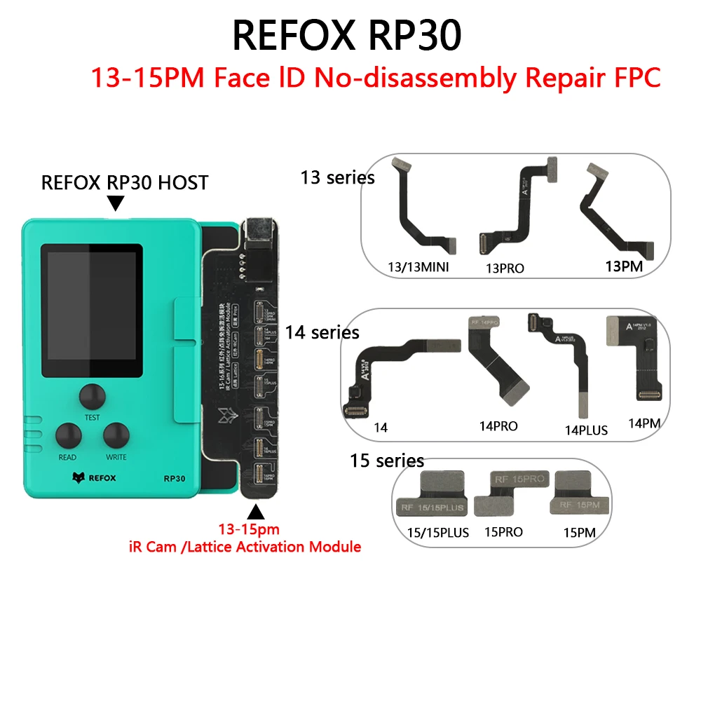 REFOX RP30 Face ID Dot Matrix Tag On Flex 13-15PM For iPhone 13 Mini 14 15 Plus Pro Max Non-removal Repair Read Write Data Board