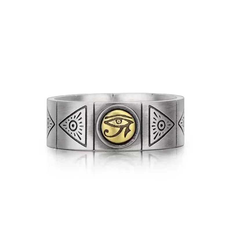 Retro Ethnic Buddhist Symbol Six-character Mantra Open Adjustable Ring for Men and Women Alternative Religious Jewelry