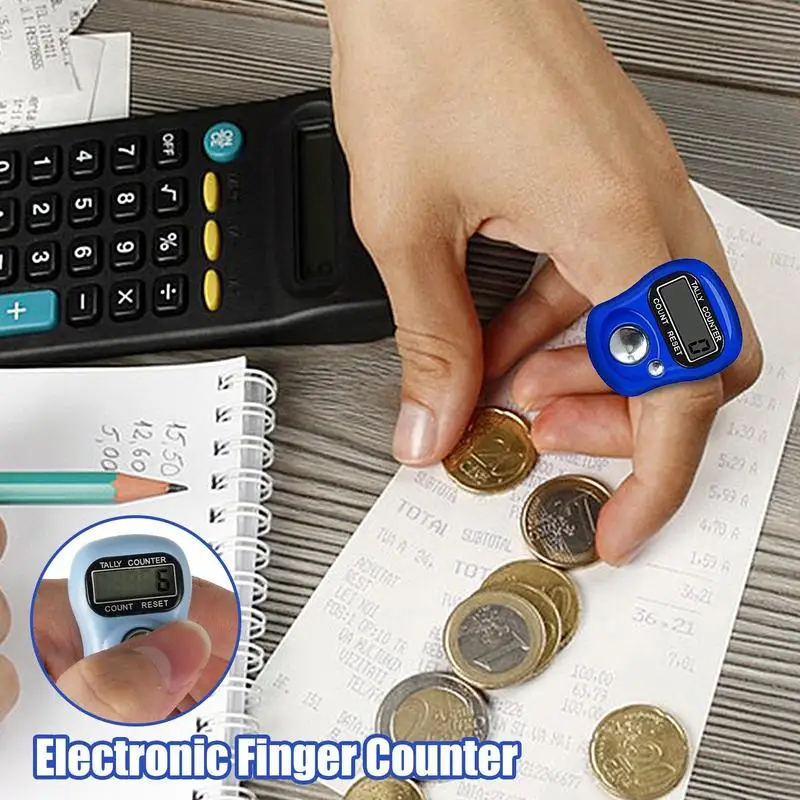 Electronic Finger Counter Finger Hand Counter LCD Digital Counter Resettable Finger Tally Counter Clicker for Crochet Inventory