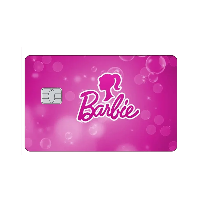 2024 New Barbie Diy Bank Card Stickers Kawaii Cartoon Girls Anti Scratch Credit Debit Card Pvc Matte Skin Film Tape Gifts Toys