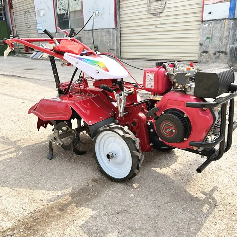 Land Tilling and Stubble Rotary Tiller for Agricultural Plowing Ditch Backfill Micro-Tiller Small Paddy Field Rotary Tiller