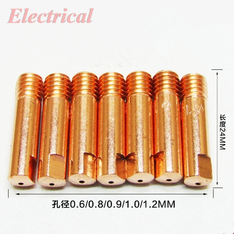

20PCS Mig welding Contact Tips 15AK 0.6mm 0.8mm 0.9mm 1.0mm 1.2mm available M6x25mm Torch Nozzles Copper Welding Nozzle Consumab
