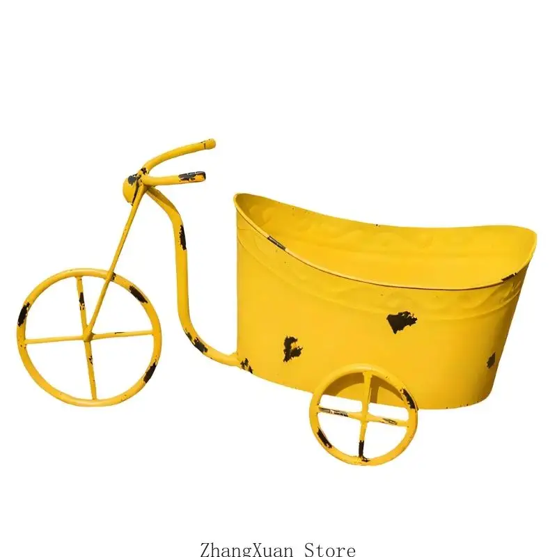 Iron Garden Cart Flower Pot Container Perfect For Outdoor And Indoor Use 3XUF