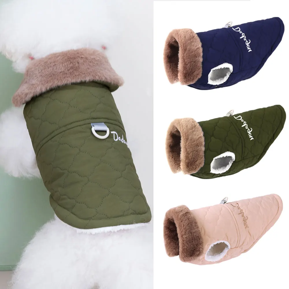 

Thick Warm Winter Dog Clothes Windproof Dog Jacket Coat Pet Puppy Vest Clothing with Fur Collar for Small Medium Dogs Chihuahua