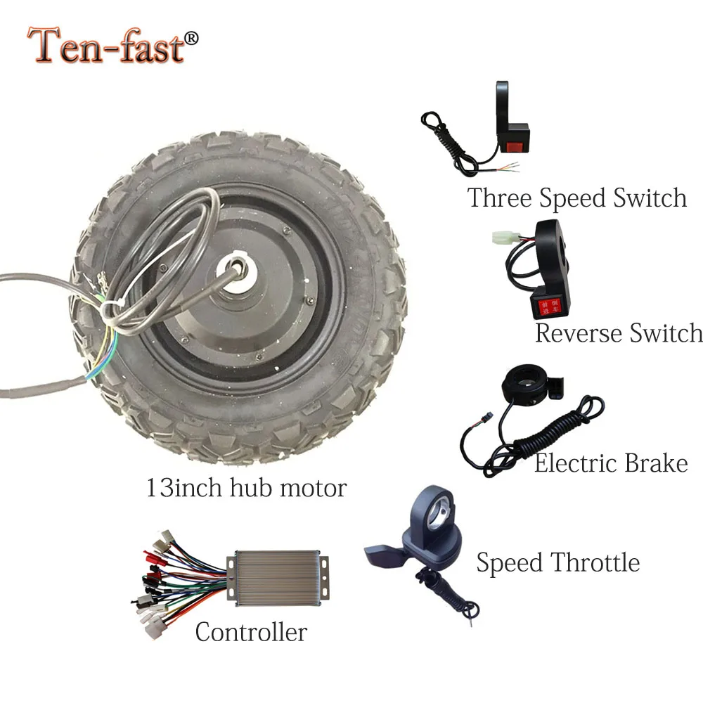 Electric Wheelbarrow Hub Motor Kit 13inch Low Speed Hub Motor Wheel  Power Garden Barrow Accessories DC Brushless DIY  Parts