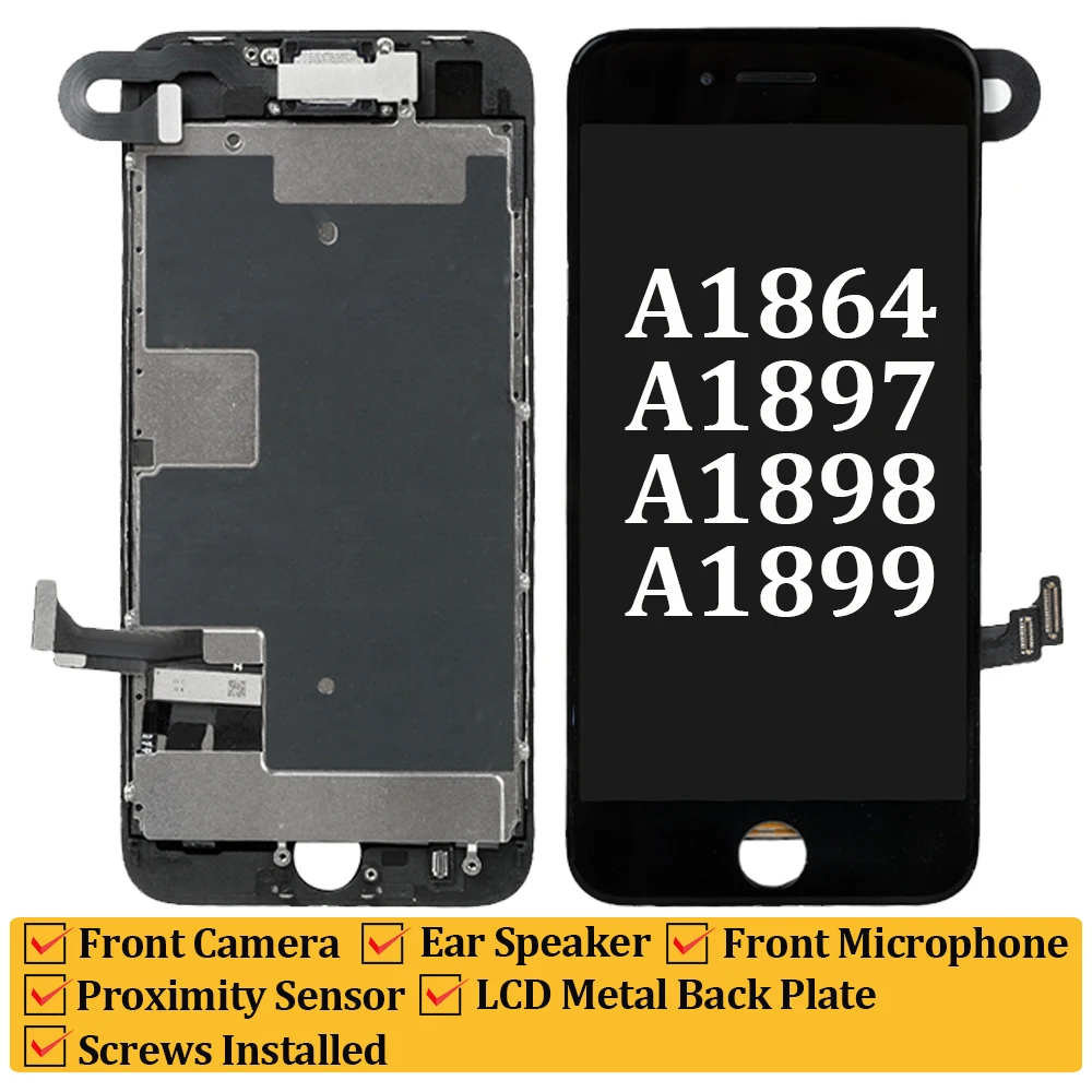 Full LCD For iPhone 8 Plus Display Touch Screen Digitizer Full Assembly A1864 A1897 Replacement With Front Camera+Ear Speaker