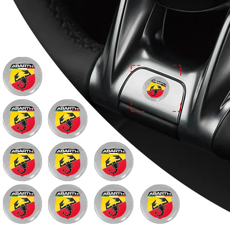 

Наклейка для дистанционного управления автомобильными ключами, декоративная наклейка с алюминиевым логотипом 14 мм для Abarth 695 Competizione 124 Spider PUNTO