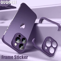 Phone Bumper Frame Silicone Sticker For iPhone 14 13 15 Pro Max 11 12 i15 Plus X XS Shockproof Glass Camera Protector Cover Case