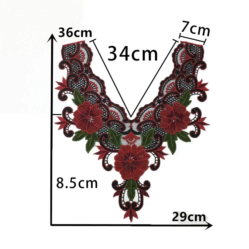 Wholesale sales 1-10 pcs Embroidered lace versatile dress DlY sewing hollowed out collar decoration clothing accessories