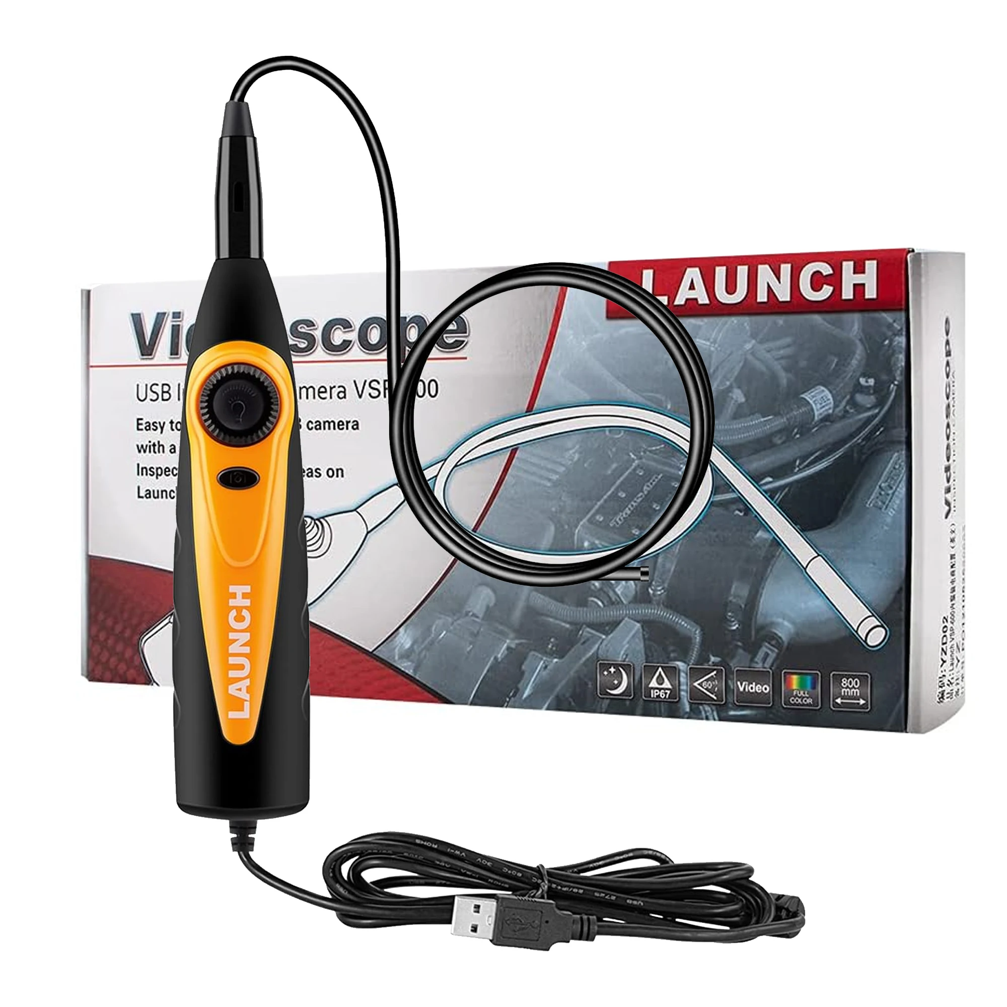 

2025 LAUNCH Tech VSP-600 USB Endoscope IP67 Waterproof HD Videoscope Borescope Suitable for X431 V PRO3S+ Scanner,Android Phone