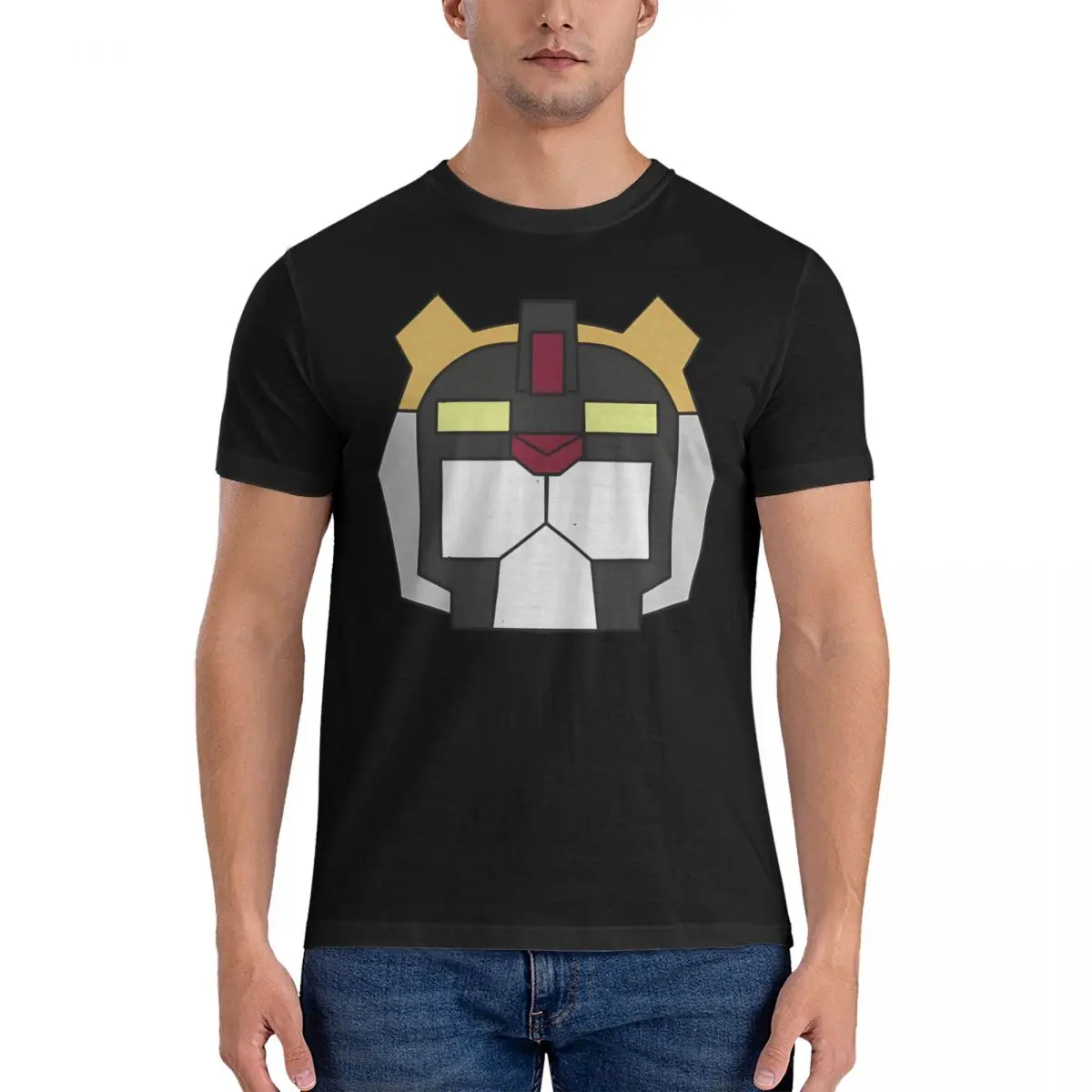 Voltron Black Lion T-Shirt for Men Voltron legendary defender Casual 100% Cotton Tee Shirt O Neck Short Sleeve T Shirts Party