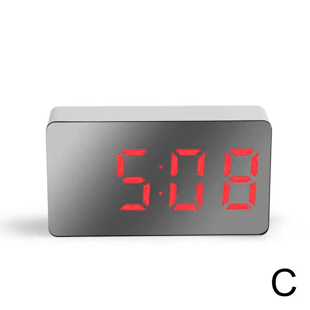 Mini Simple Electronic Clock Led Mirror Desk Clock Desktop Decoration Car Snooze Clock Home Display Clock Alarm I7m7