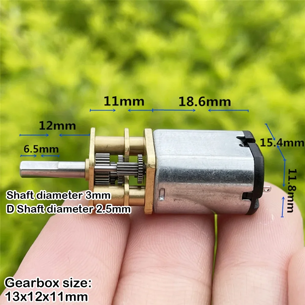 Mini Motor de engranaje DC 3V 6V 12V 70RPM-280RPM reductor de baja velocidad para Robot inteligente 13GM-030 Motor de tornillo sin fin de precisión 12V