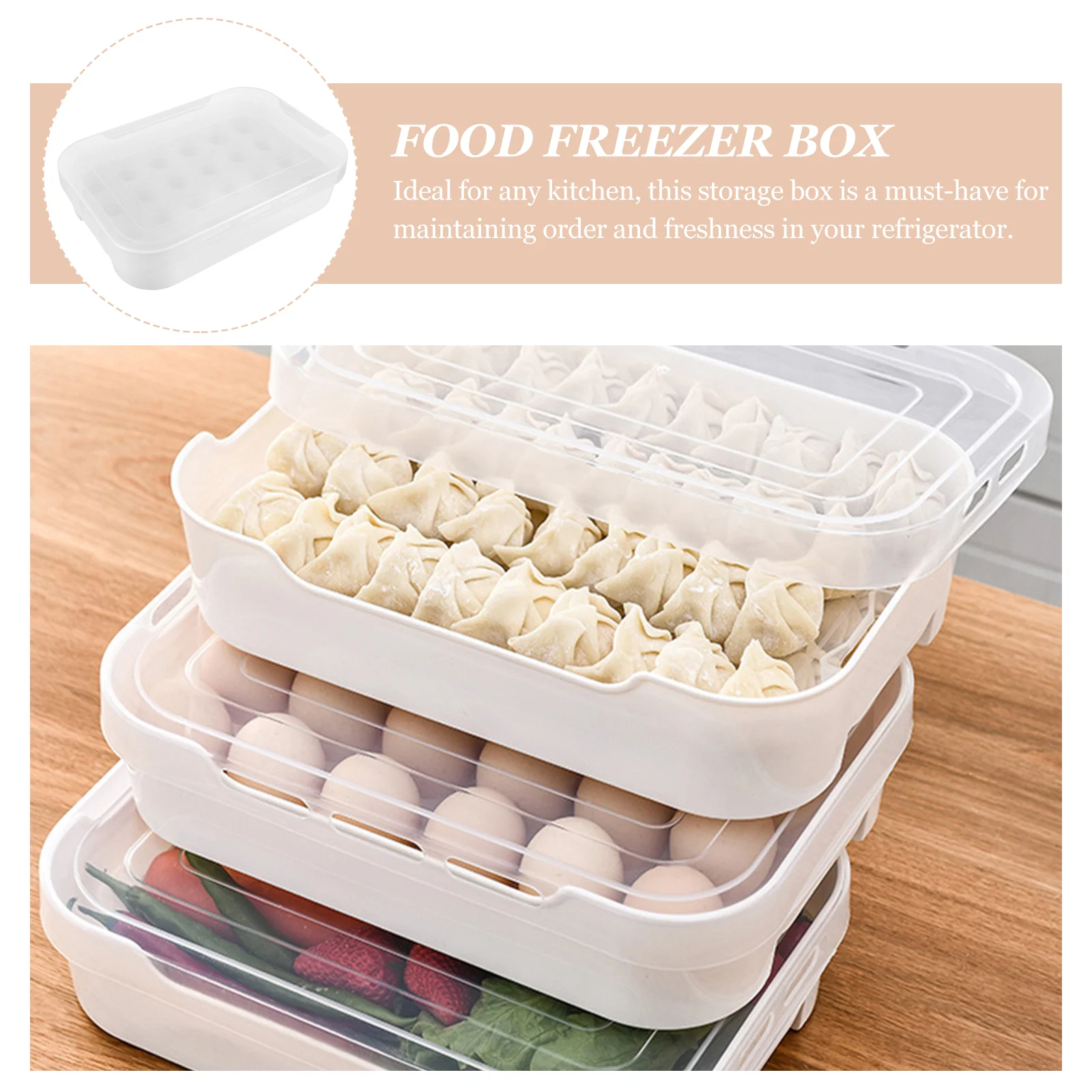 2 Pcs Refrigerators Egg Carton Stacked Tray Container Chicken Holder Organizer Storage for White