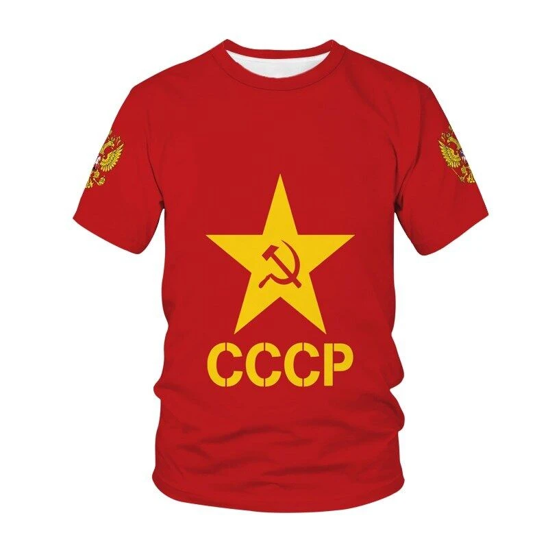 Summer New Russia CCCP T-Shirts USSR Soviet Union 3D Print Men's Women Short Sleeve T Shirt Harajuku Y2k Tops Tees Kids Clothing