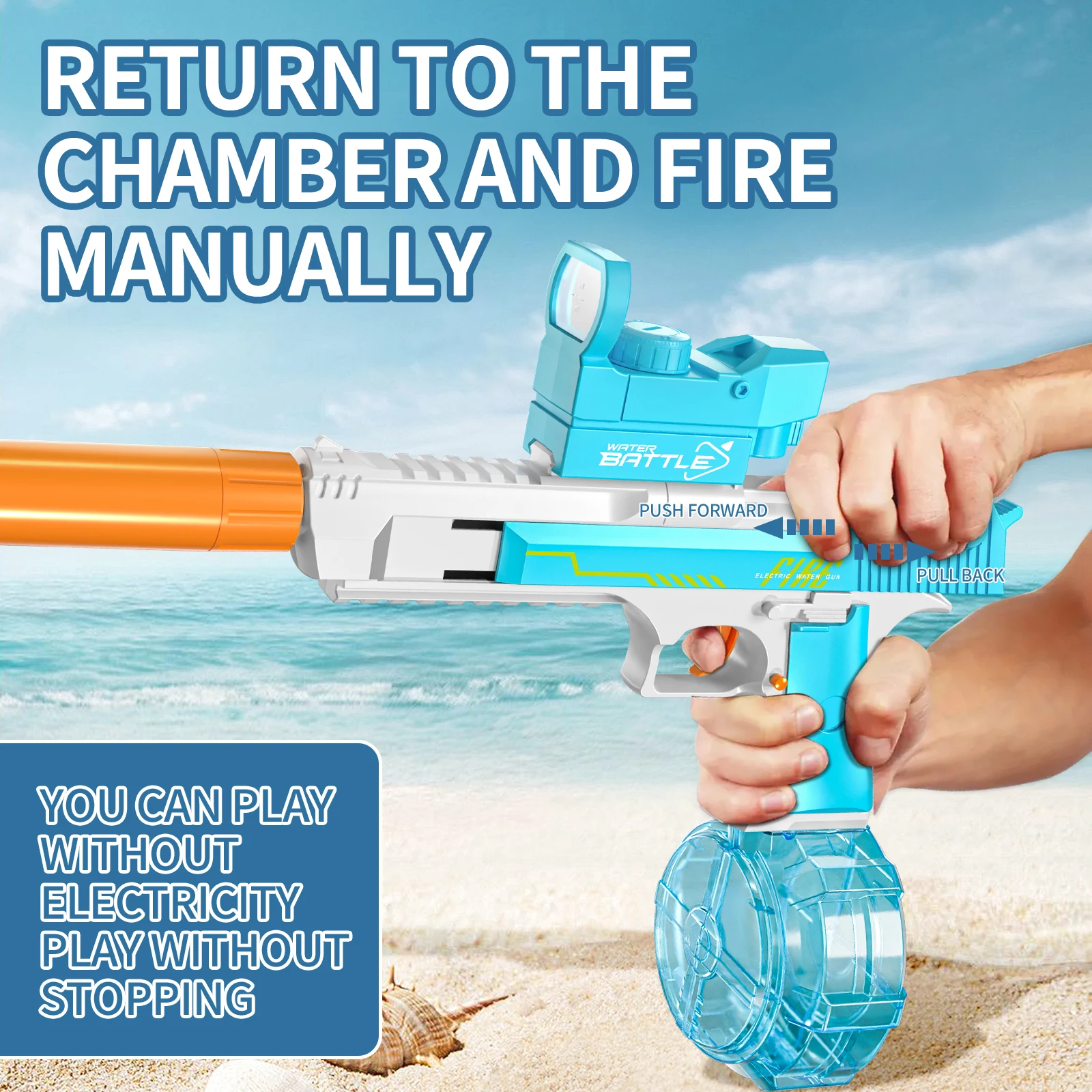 Electric Water Gun Large Capacity Long Range Repeating Pistol Automatic Summer Water Blaster Water Sprinkler Toys for Boys