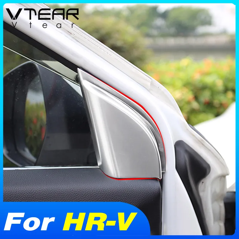 Vtear Car Front Pillar Speaker Trim Frame For Honda HRV HR-V 2015-2022  Front Door Triangle Trim Cover Interior Decoration Part