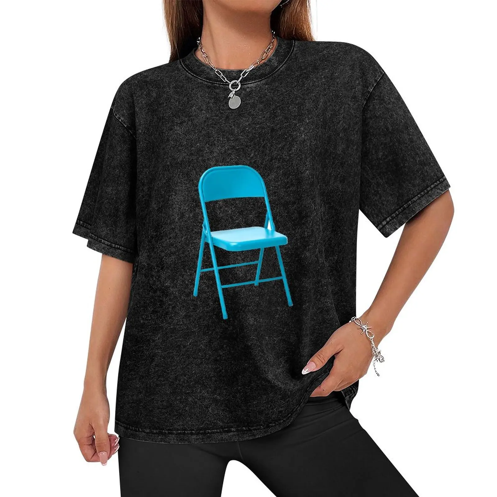 Blue Folding Chair T-Shirt blue lock vintage graphic tee boys whites mens graphic t-shirts funny