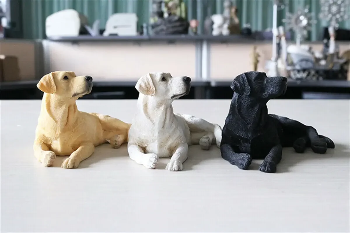 JJM Resin Labrador Retriever Loyal Dog Model Pet Figure Animal Car Decoration Toy Educational for Children Adults  Gift