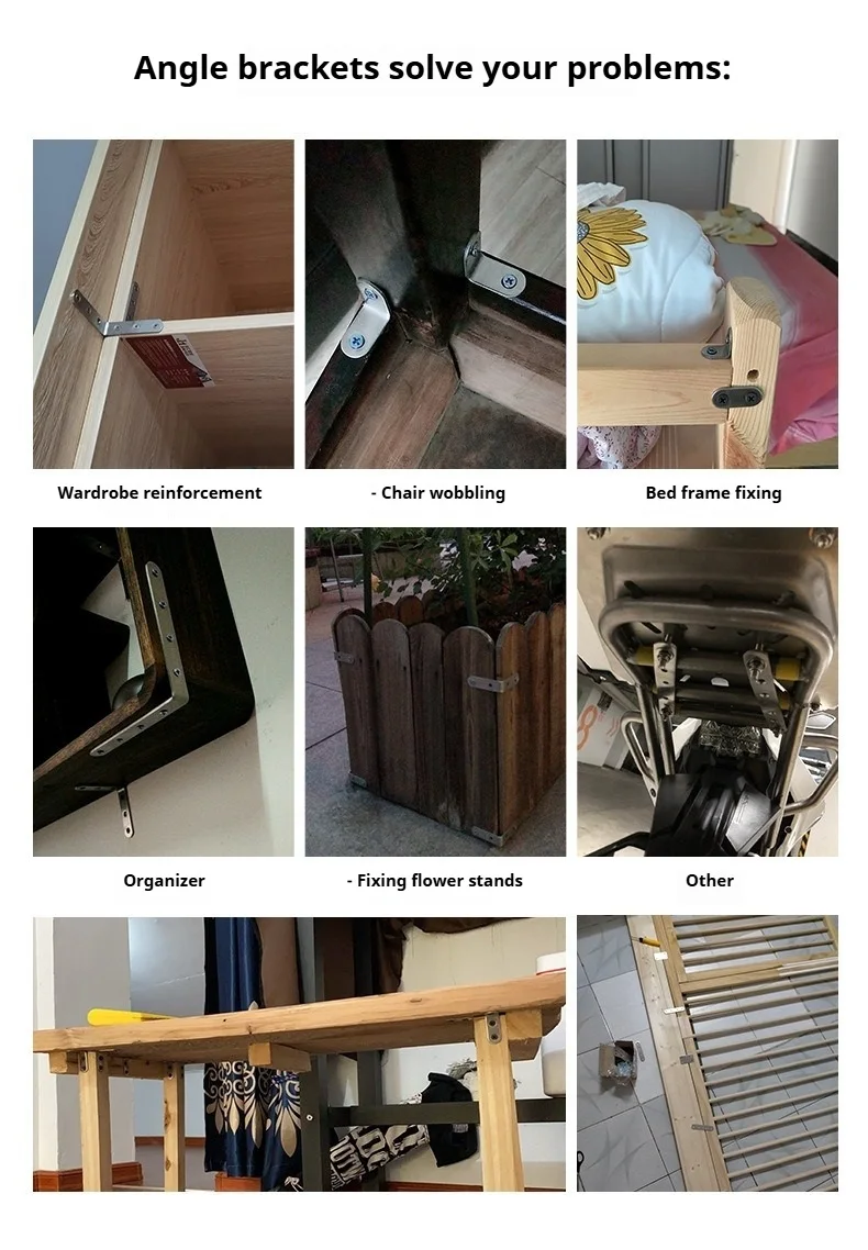 1 Stück 304 Edelstahl-Winkelhalterung, Befestigungselemente, Schutz, vierzehn Größen, Eckhalterung, Möbelbeschlag – Detail 6