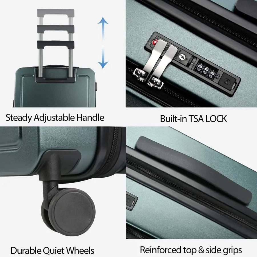 On Luggage with Spinner Wheels amp Builtin TSA Lock, Expandable Top Opening Hard Shell Suitcase Large Capacity Durable Rolling L