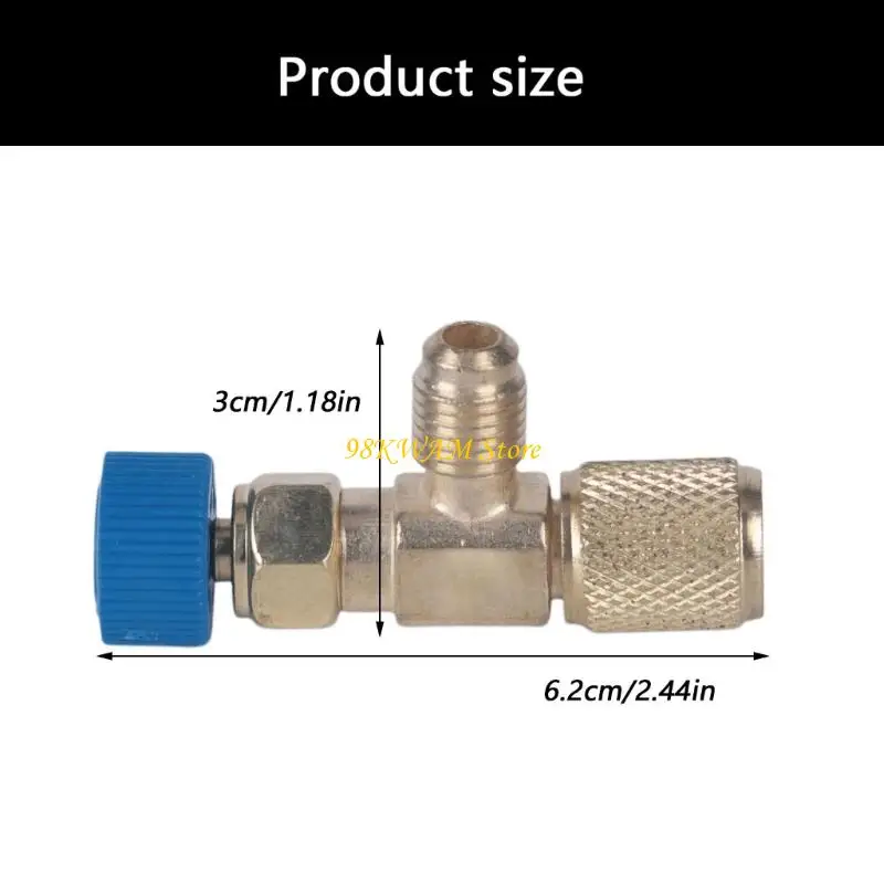 Brass Cooling System Service Adapter Adjustable Top Knob and Knurled Grip for Air Conditioner Maintenance Work 68UF