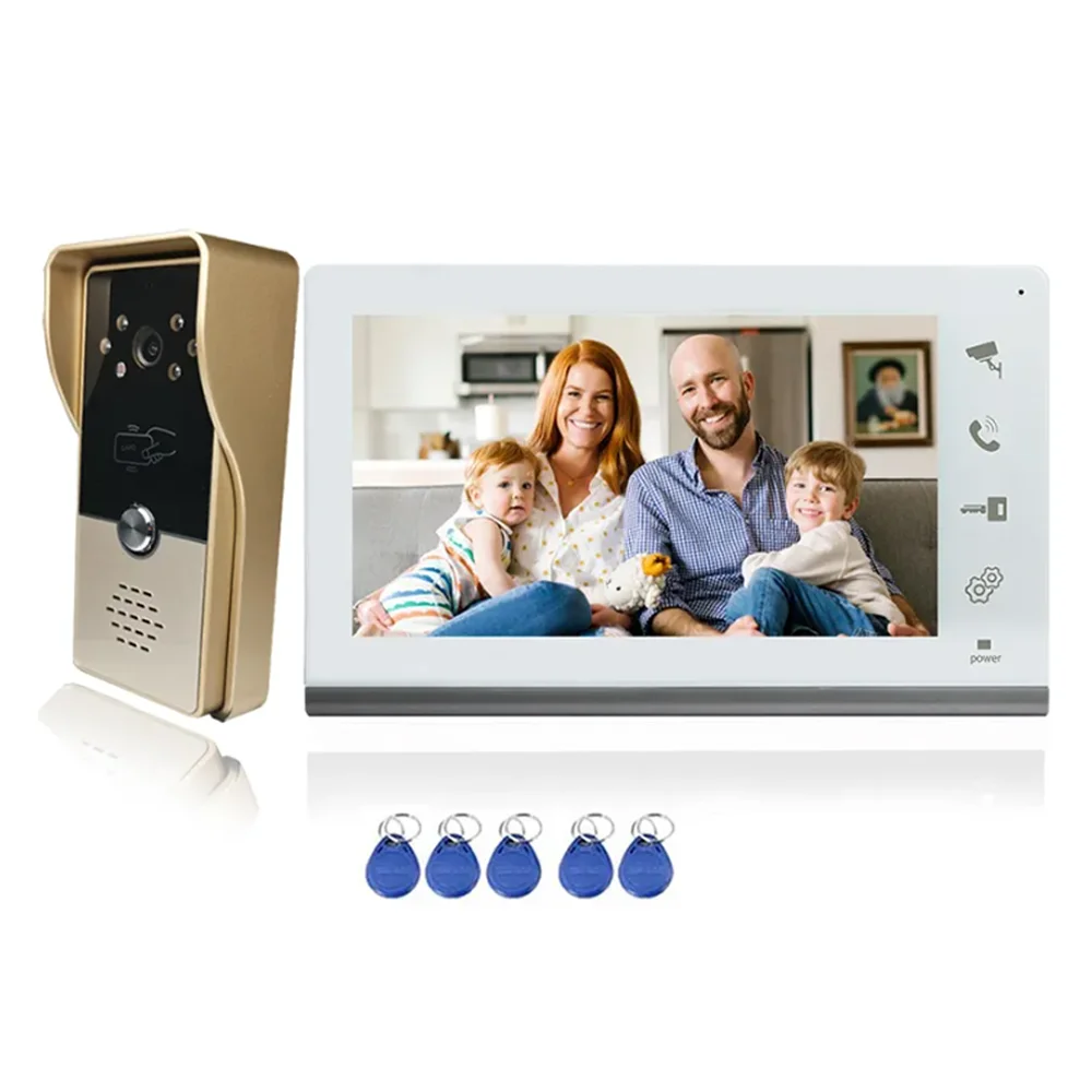 VIDEW 7 Inch Night Vision Door Entry Wired Video Intercom System RFID Unlock Camera Doorbell Door Phone For Home Villa Apartment