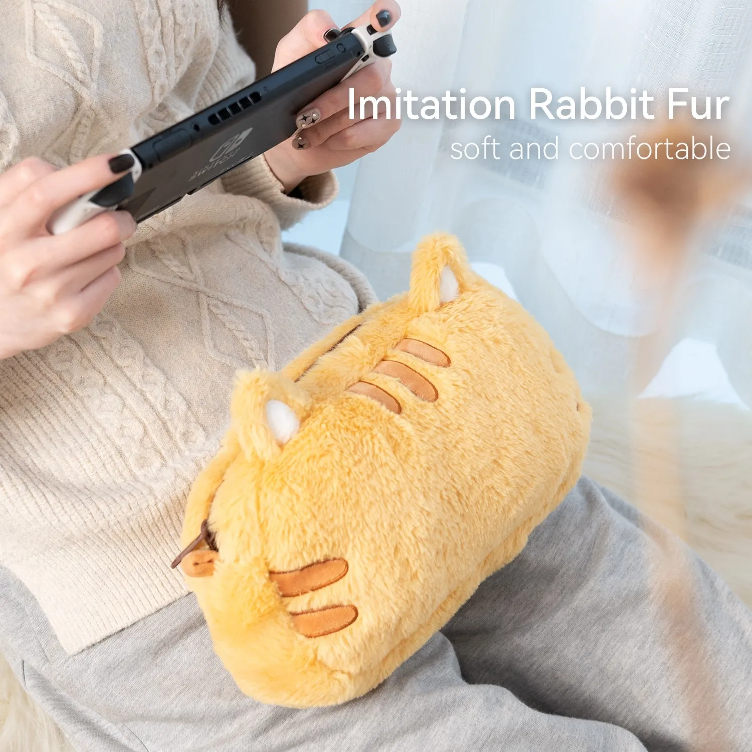 GeekShare Girl Kawaii Cat Nintendo Switch futerał do przenoszenia Cartoon pluszowa torba do przechowywania na przełącznik Oled damskie torby na ramię moda