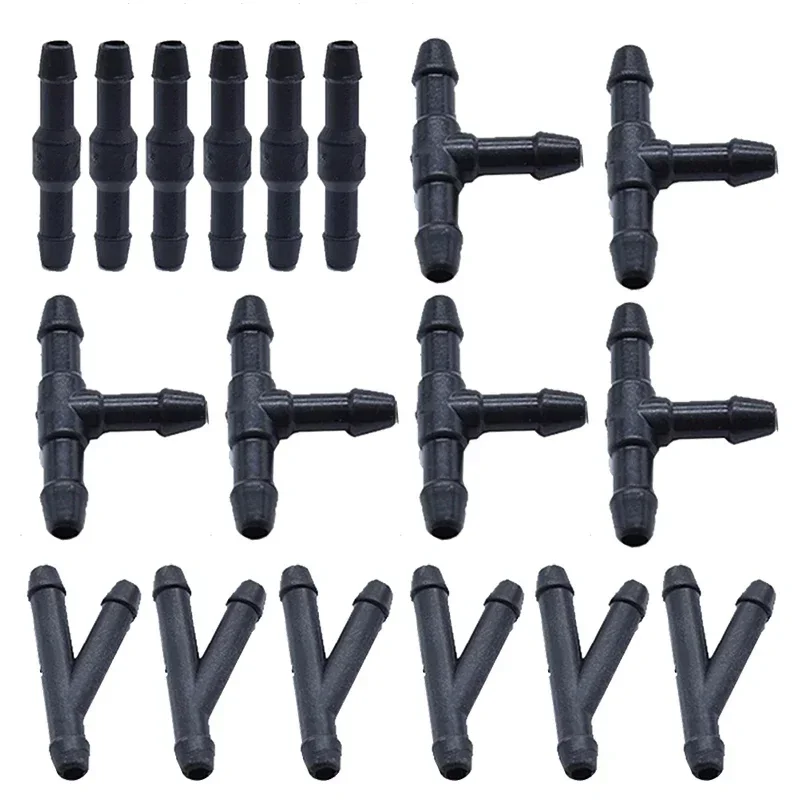 18pcs Car Wiper Spray Pipe Joint T Y I Type  Windshield Washer Pipe Nozzle Wiper Cleaning Water Hose Tube Joint Car Accessories