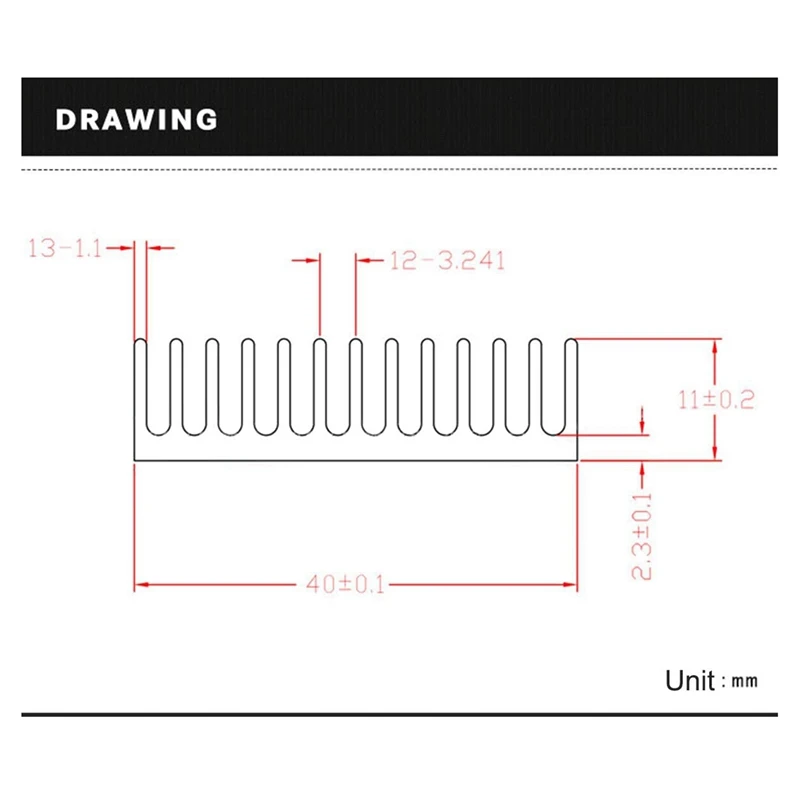 10 Pçs/lote 40X40X11Mm 40Mm Dissipador de Calor de Alumínio Refrigerador Para Luz LED