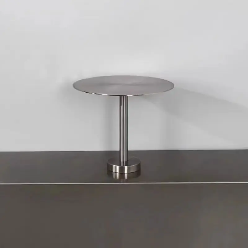 

simple cafe stainless steel wall-mounted round table milk tea shop Internet celebrity wall-mounted table card seat coffee ta