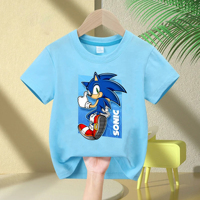 Boys' Casual Shirt for Girls Cute Design Birthday Gift Sonic - Speedy Kid Cartoon Print Kids T-Shirt Summer Short Sleeve Sports