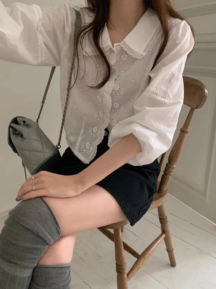 

Милое длинное платье с вышивкой и цветочным узором, свободный крой с воротником для женщин, шикарное осеннее новое поступление