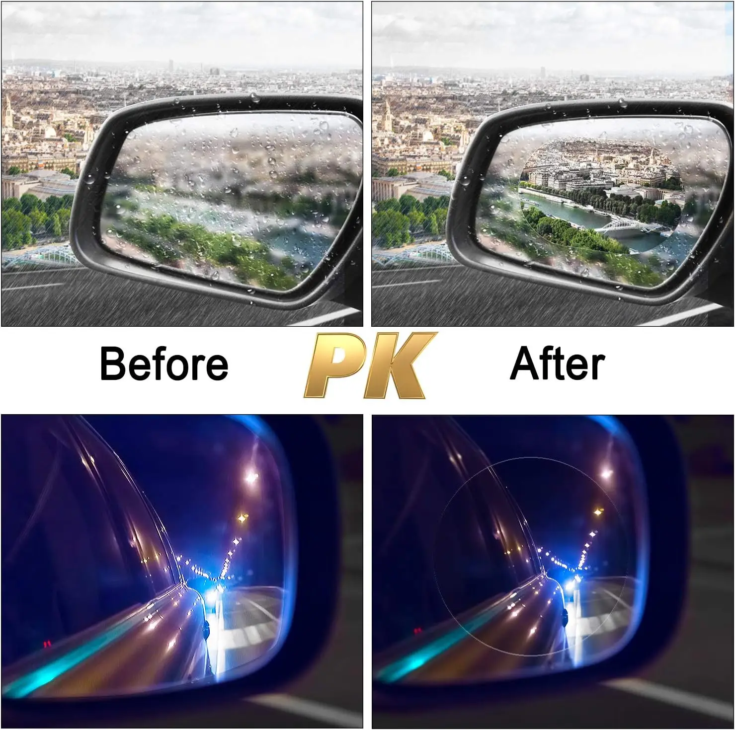 2/4/6PCS Rainproof Film Sticker Car Rearview Mirror Protective Rain Proof Anti Fog Waterproof Sticker Window Transparent Sticker