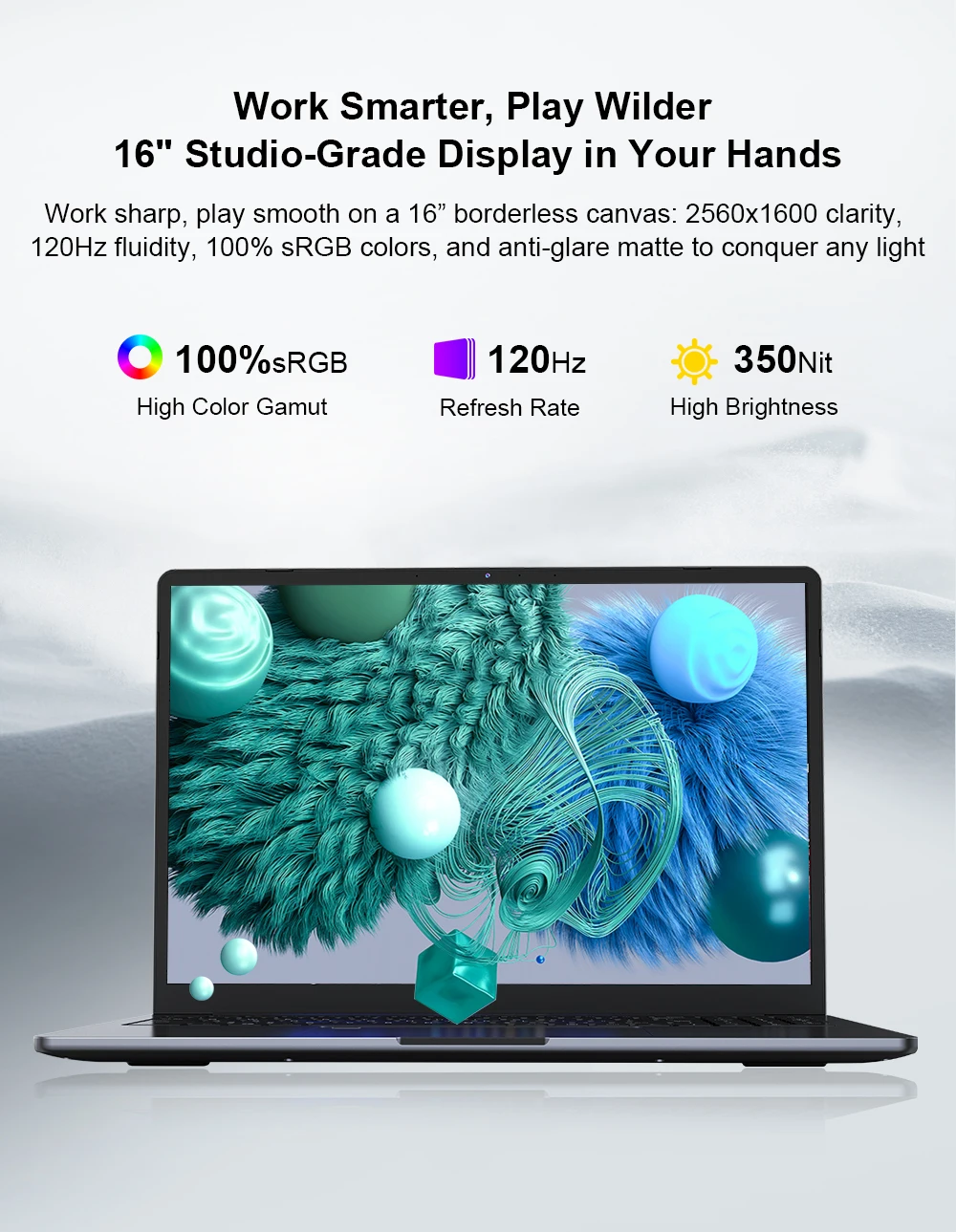 Ninkear A15 Pro Laptop 16GB RAM 1TB SSD 16 Inch 2.5K 120Hz IPS Display AMD Ryzen 5 5500U Windows 11 Backlit Keyboard WiFi 6 Fingerprint Reader for Business Home Office Study and Everyday Multitasking